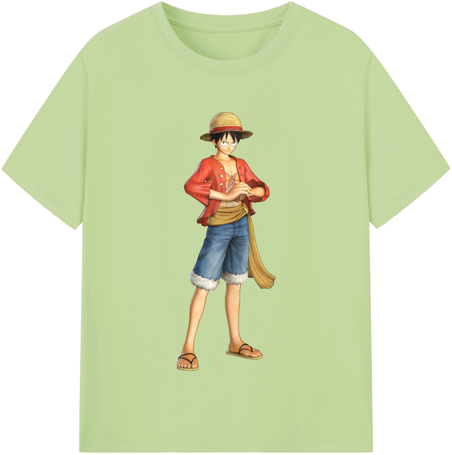 ワンピース モンキー・D・ルフィ ONE PIECE Monkey D. Luffy 綿100％半袖Tシャツ（フロントプリント）